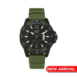 CAT SPECIAL OPS K4-121-23-133 Army Green Silicone Strap Men Watch